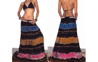 ETHNIC BOHO LONG CHIFFON EMBROIDER GYPSY SKIRT J12 Image