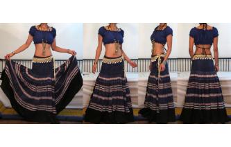 ETHNIC VTG HIPPIE GYPSY DANCE HEMP WRAP MAXI SKIRT Image
