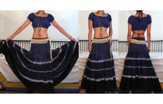 VTG ETH DANCING HEMP GYPSY HIPPY WRAP MAXI SKIRT Image