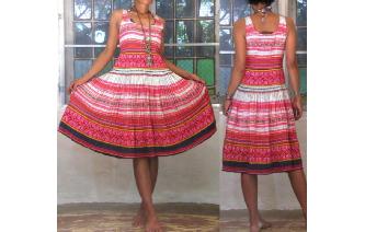 ethnic vtg HEMP EMBROIDERY TRIBALHIPPIE DAT DRESS Image