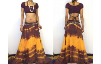 ETHNIC GYPSY BOHO TIEDYE WRAP HIPPIE SKIRT DY7 Image
