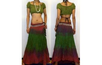 ETHNIC GYPSY BOHO TIEDYE WRAP HIPPIE SKIRT DY10 Image