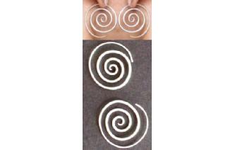 HAND MADE SPIRAL 97.5% SILVER EARRINGS E8 Image