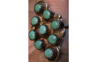 Old Pawn 9 Harcross Turquoise Cabs & Sterling 4.5 Image