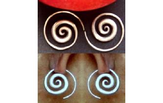 HAND MADE SPIRAL 97.5% SILVER EARRINGS E3 Image