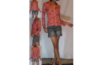 HIPPIE Vtg 70's SKINNY COOL INDIE SHIRT BLOUSE BL7 Image
