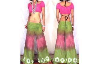 BOHO 70s FLARED HIPSTERS HIPPIE PANTS TROUSERS FP5 Image
