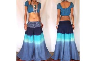 BOHO TIEDYE BELLBOTTOMS HIPPIE PANTS TROUSERS FP11 Image