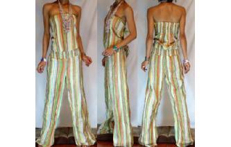 ETHNIC NEW STRIPED STRAPLESS JUMPSUIT PLAYSUIT JS5 Image