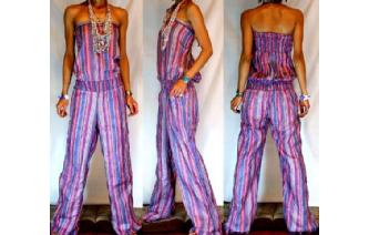 ETHNIC NEW STRIPED STRAPLESS JUMPSUIT PLAYSUIT JS7 Image