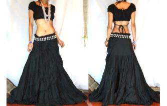 BOHO GYPSY BIG & LONG BELLY DANCE WRAP SKIRT FK 1 Image