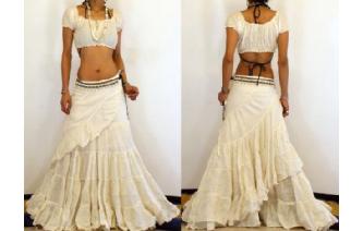 BOHO GYPSY BIG & LONG BELLY DANCE WRAP SKIRT FK 3 Image