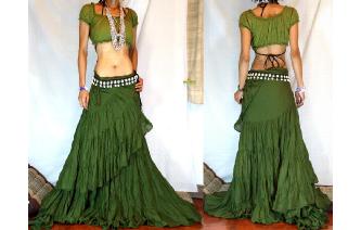 BOHO GYPSY BIG & LONG BELLY DANCE WRAP SKIRT FK 6 Image