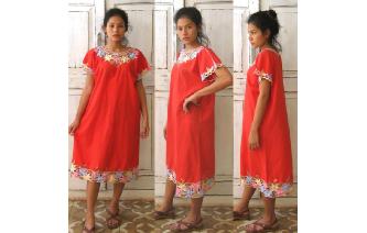 VINTAGE 80'S EMBROIDERED CUT WORK BOHO DAY DRESS Image