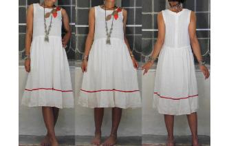 DESIGNER VINTAGE DANA PARIS TREE LEAF MIDI DRESS Image