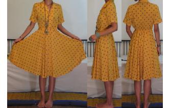 VINTAGE POLKA DOT SHORT SLEEV PARTY DAY TEA DRESS Image