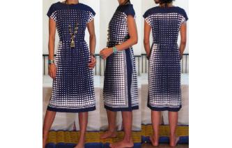 vintage polka dot darpe sleeve day tea dress Image