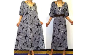 VTG 70's PAISLEY SMOCK HOUSE OVERSIZE DRESS VT3 Image