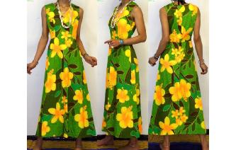 ETHNIC VTG 70'S COLORFUL HAWAII HIPPIE MAXI M VT5 Image