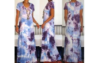 VINTAGE GYPSY BOHO TIEDYE HIPPIE LONG MAXI DRESS Image
