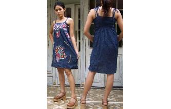 ETHNIC VINTAGE 70'S MEXICAN EMBROIDERY SMOCK DRESS Image