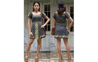 ETHNIC VINTAGE 70'S GAUZE MEXICAN EMBROIDERY DRESS Image