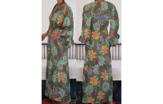 VINTAGE 70'S BELL SLV LOUNGEWEAR MAXI HIPPIE DRESS Image