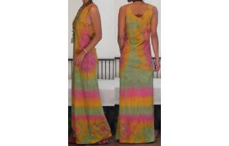 VTG 70'S GYPSY BOHO TIEDYE HIPPIE LONG MAXI DRESS Image