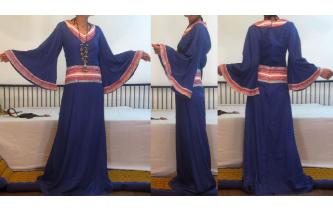 ETHNIC VINTAGE HIPPY HAND PRINT SHEERS MAXI DRESS Image
