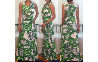 VINTAGE 70'S HAWAII SURFING BOHO HIPPIE MAXI DRESS Image