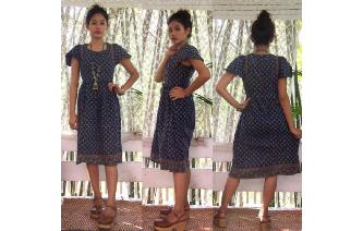 ETHNIC VINTAGE ANGEL SLV INDIAN COTTON BOHO DRESS Image