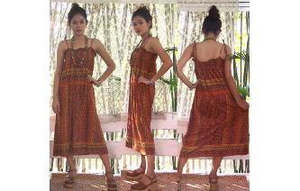 ETHNIC VINTAGE GEOMETRIC PRINTED TRAPEZE DRESS Image