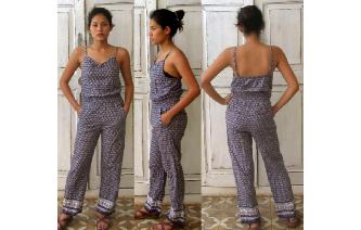 SEXY VINTAGE 70'S HIPPIE ETHNIC JUMPSUIT PLAYSUIT Image