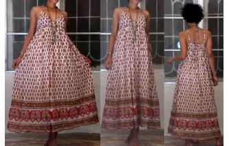 ETHNIC VINTAGE INDIAN GAUZE HIPPIE BOHO MAXI DRESS Image
