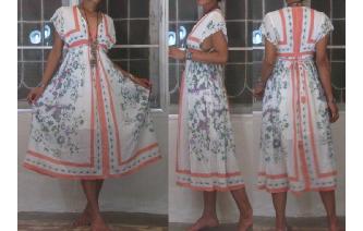 ETHNIC BOHO INDIAN GAUZE VINTAGE KAFTAN MAXI DRESS Image