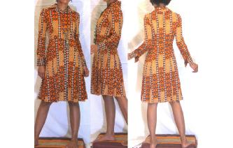 VINTAGE 70'S HIPPIE LONG SLEEVES SHIRT DRESS Image
