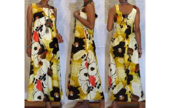 ETHNIC VINTAGE 70'S WATER COLORS HIPPIE BOHO DRESS Image