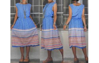 ETHNIC VINTAGE INDIA COTTON BOHEMIAN SHEERS DRESS Image