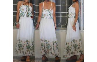 ETHNIC VINTAGE INDIAN GAUZE BOHO HIPPIE MAXI DRESS Image