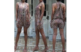 VINTAGE PSYCHEDELIC ZARA HIPPIE SHORT JUMPSUIT Image