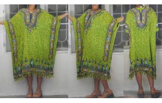 ETHNIC VINTAGE WESTSIDE HIPPY KAFTAN DRESS PLUS SZ Image