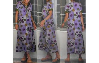 ETHNIC VINTAGE STRIPED HIPPIE BOHO MAXI DRESS XL Image