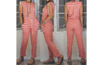 ETHNIC VINTAGE PAISLEY HIPPIE RAYON BOHO JUMPSUIT Image