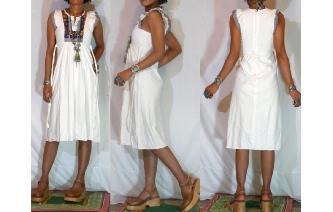 VINTAGE ANGLE SHORT SLEEVE BOHEMIAN DAY DRESS Image