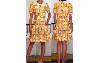 Vintage 70's geometric hippie short tea day dress Image