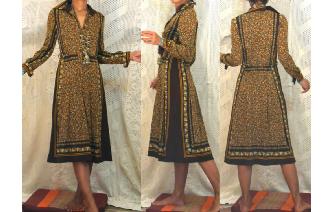 vintage psychedelic long sleeve shirt hippie dress Image