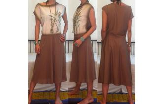 vintage 70's flower printed sheer day tea dress Image