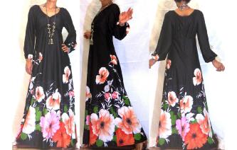vintage Lori Richard balloon sleeve maxi dress Image