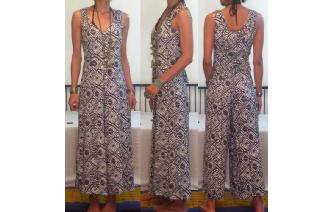 vintage geometric bell bottom wide leg jumpsuie Image