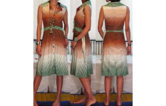 vintage 70's big collar neck sleeveless tea dress Image